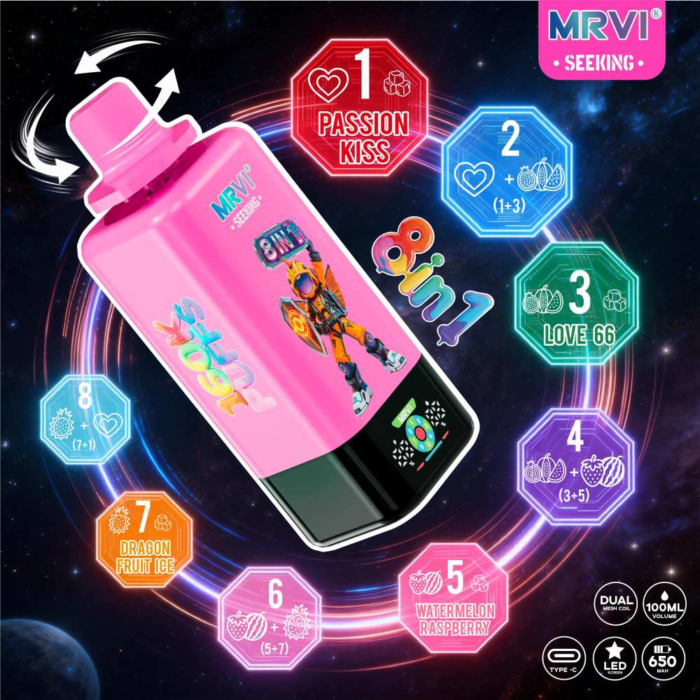 160k Puffs 8in1 Vape Mrvi Seeking 160000 Puffs Endless Combos Disposable Vape EU Warehouse Shipping