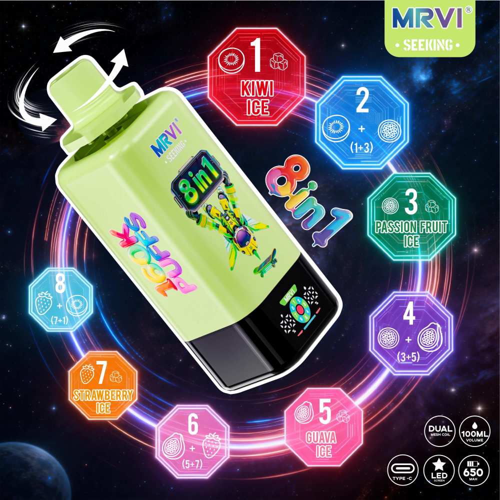 160k Puffs 8in1 Vape Mrvi Seeking 160000 Puffs Endless Combos Disposable Vape EU Warehouse Shipping