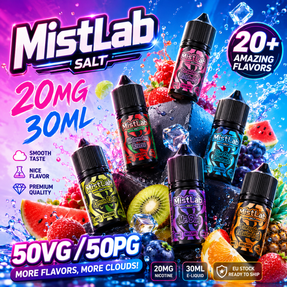 Mist Lab 30ml Nicotine Salt Vape Juice 20mg Smooth Flavor Long Lasting E-Liquid Wholesale & Retail Supply