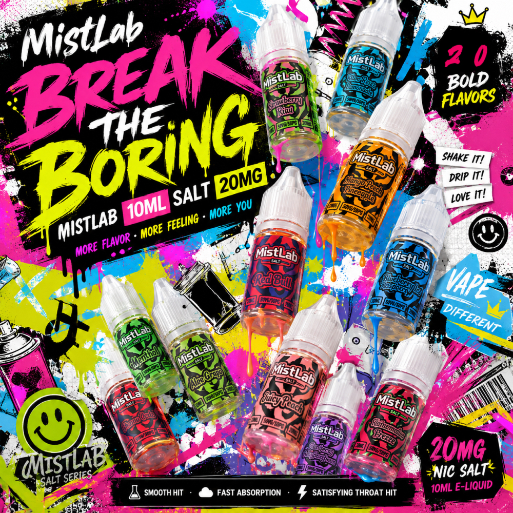 Mist Lab 10ml E-Liquid 20mg/50mg Nicotine Salt Premium Vape Juice Multi Flavors Smooth Throat Hit