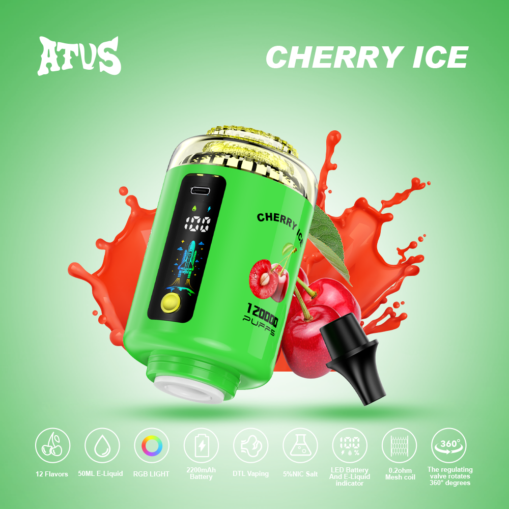 ATVS 120K Disposable Hookah Shisha Head DTL Style Big Smoke 50ml 0.5% (120000 Puffs)