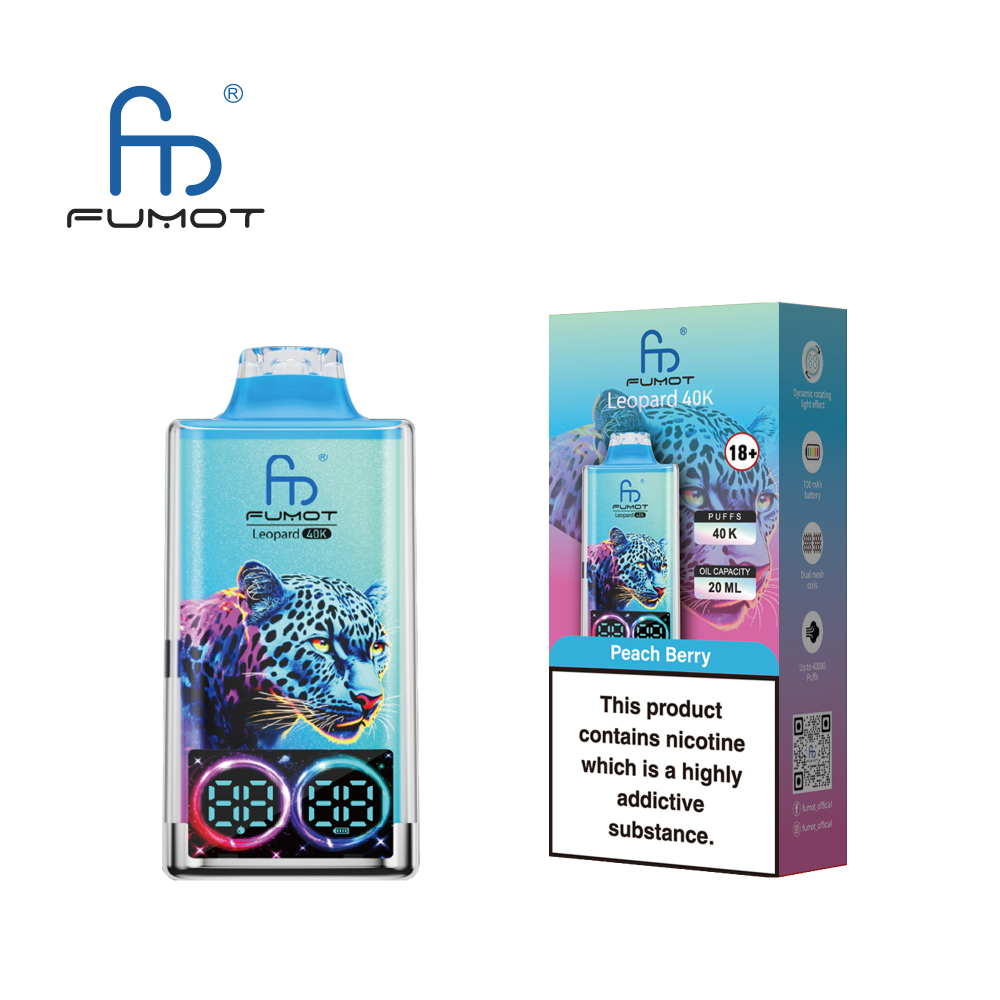 Fumot Leopard 40000 Puffs 40k Digital Display RGB Lights Disposable Vape/EU Warehouse Shipping