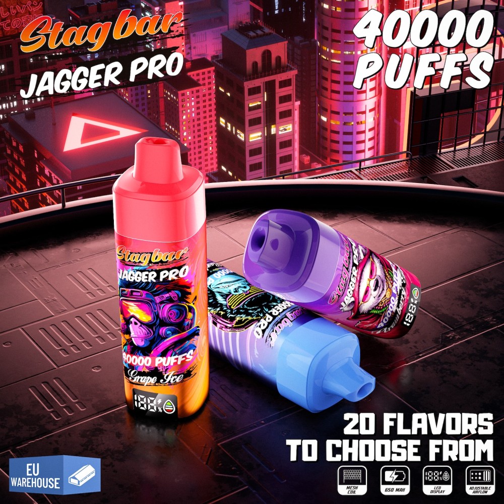 Stag Bar Jagger Pro 40K Puffs Airflow Adjustable High-Quality Bulk Solution For EU & US Retailers