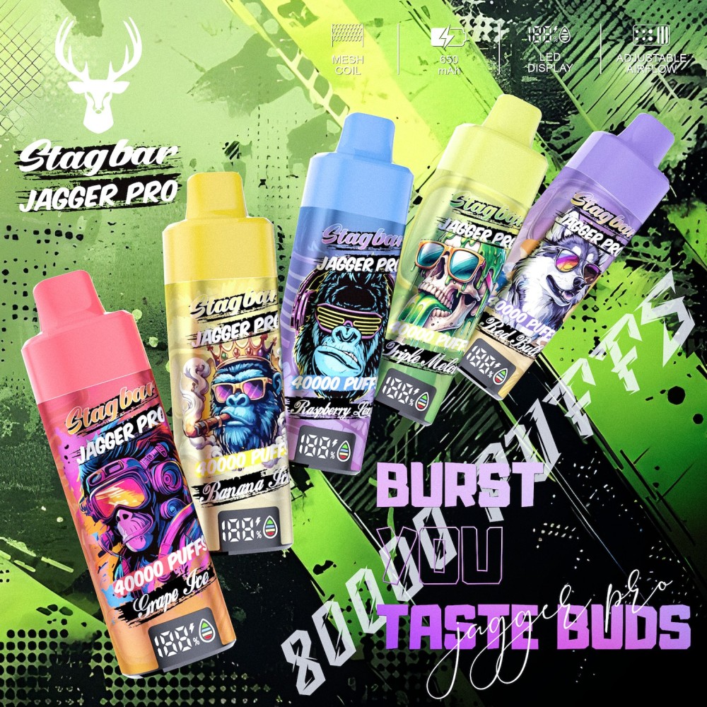Stag Bar Jagger Pro 40K Puffs Airflow Adjustable High-Quality Bulk Solution For EU & US Retailers