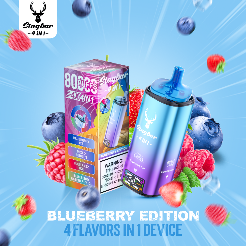Stag Bar 4 In 1 80000 80K Puffs Four Flavors Disposable Vape 2% 5% Nicotine  | Vape Factory Direct Selling