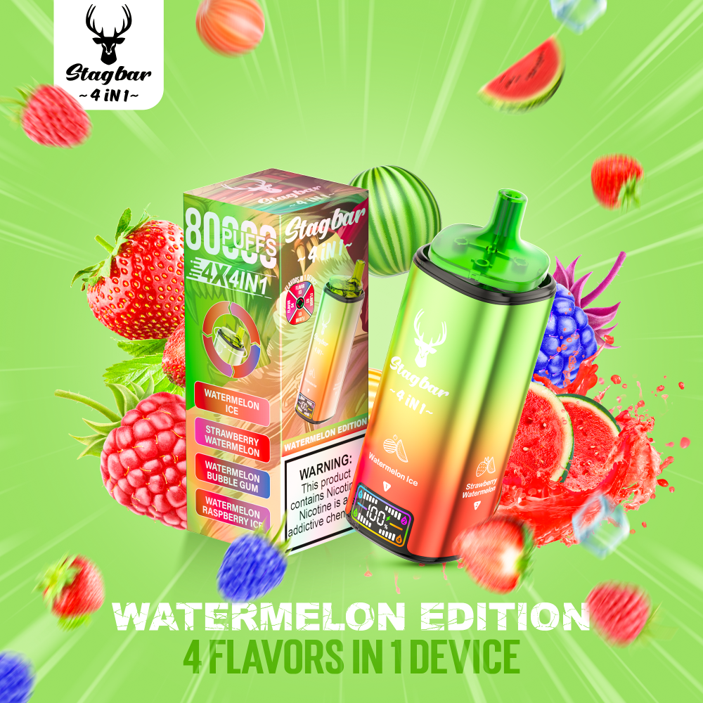 Stag Bar 4 In 1 80000 80K Puffs Four Flavors Disposable Vape 2% 5% Nicotine  | Vape Factory Direct Selling
