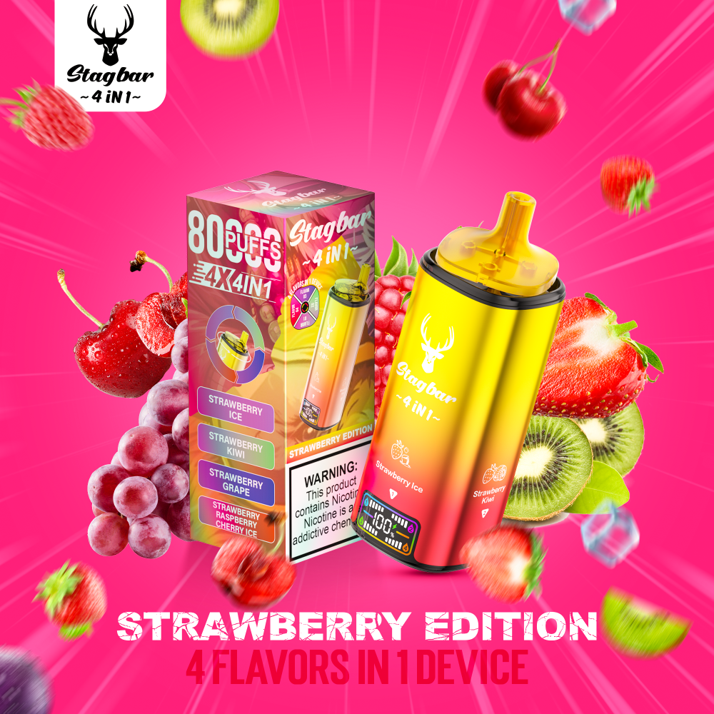 Stag Bar 4 In 1 80000 80K Puffs Four Flavors Disposable Vape 2% 5% Nicotine  | Vape Factory Direct Selling