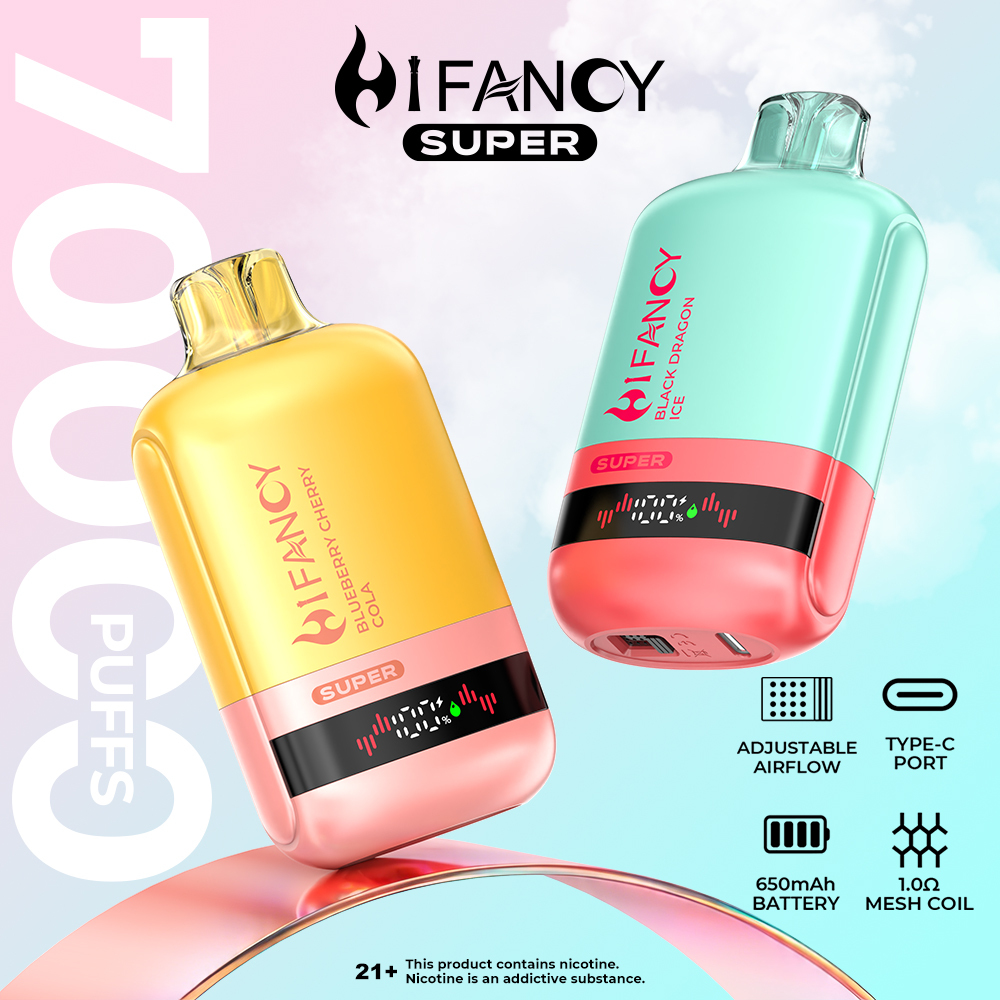 Hifancy 70000 Puffs 10 Flavors 70k Disposable Vape Airflow Adjustable EU Warehouse Shipping