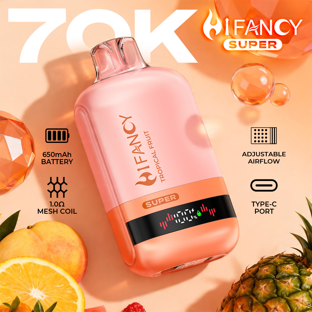Hifancy 70000 Puffs 10 Flavors 70k Disposable Vape Airflow Adjustable EU Warehouse Shipping