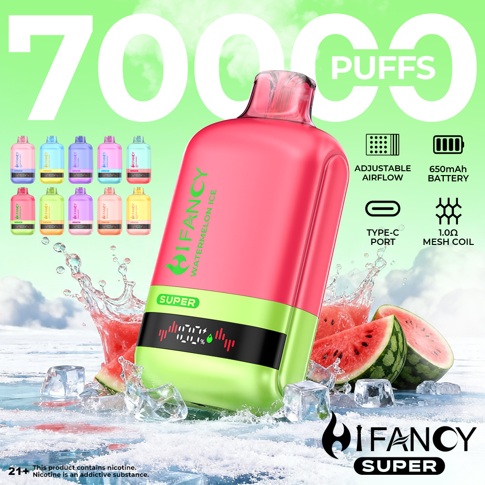 Hifancy 70000 Puffs 10 Flavors 70k Disposable Vape Airflow Adjustable EU Warehouse Shipping