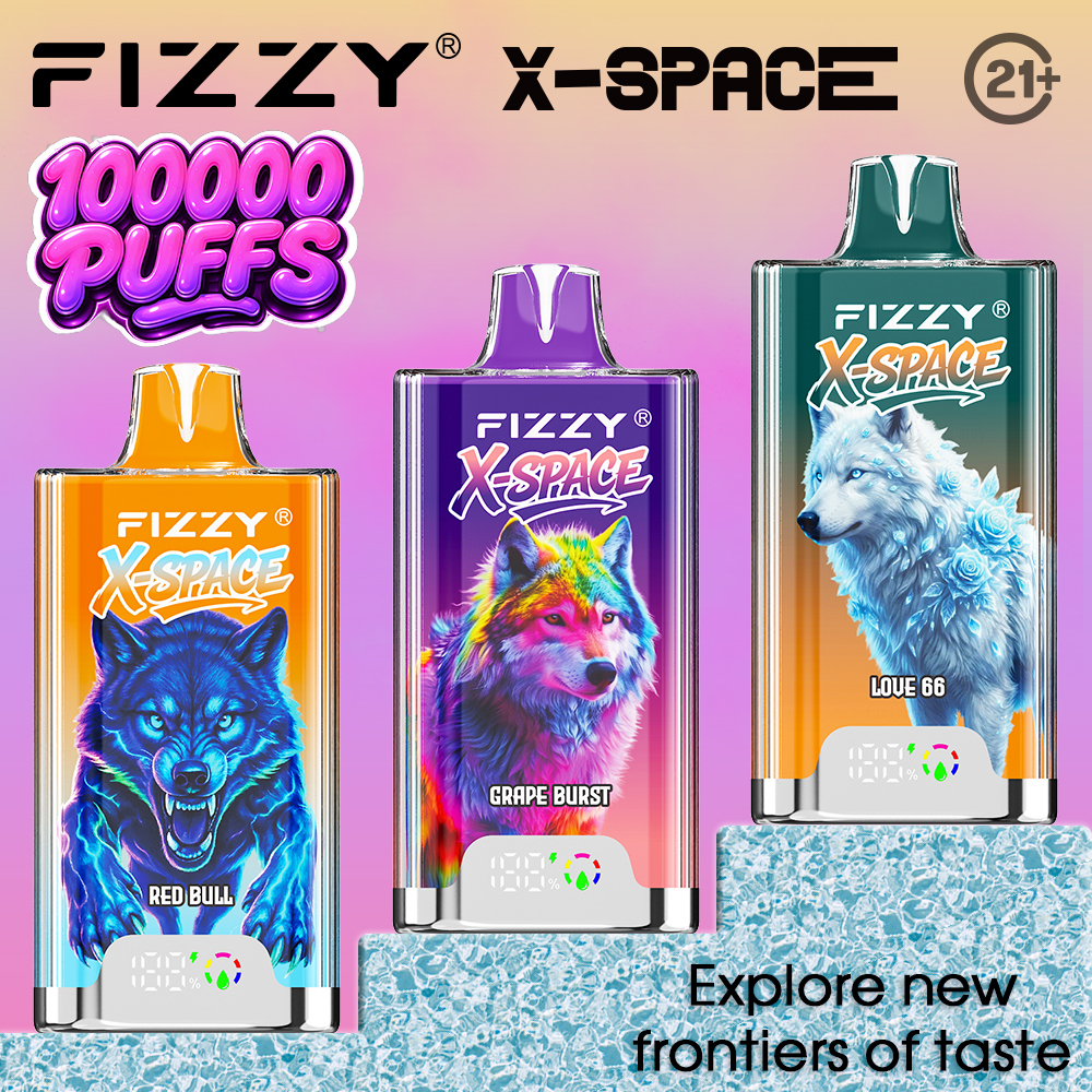 Fizzy X‑Space 100K Rechargeable Disposable Vape – 100,000 Puffs, Big Clouds, Smooth Flavor, EU Warehouse Fast Delivery