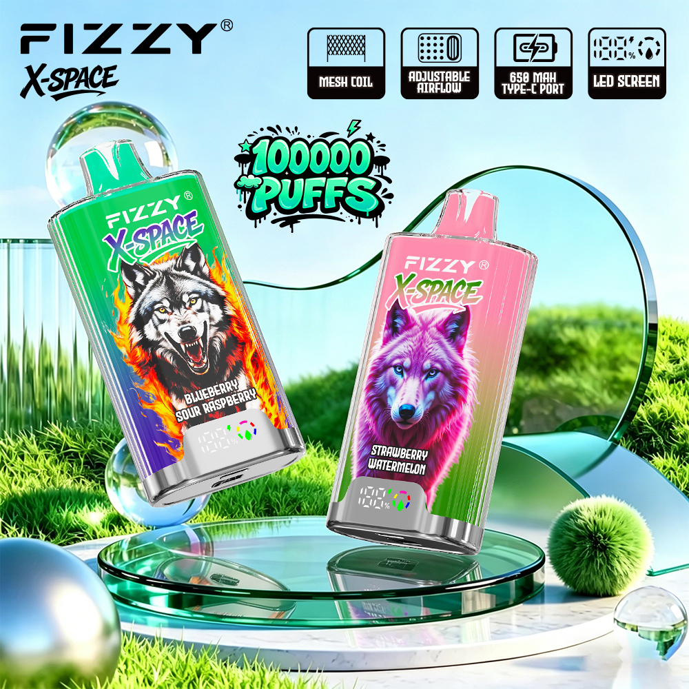 Fizzy X‑Space 100K Rechargeable Disposable Vape – 100,000 Puffs, Big Clouds, Smooth Flavor, EU Warehouse Fast Delivery