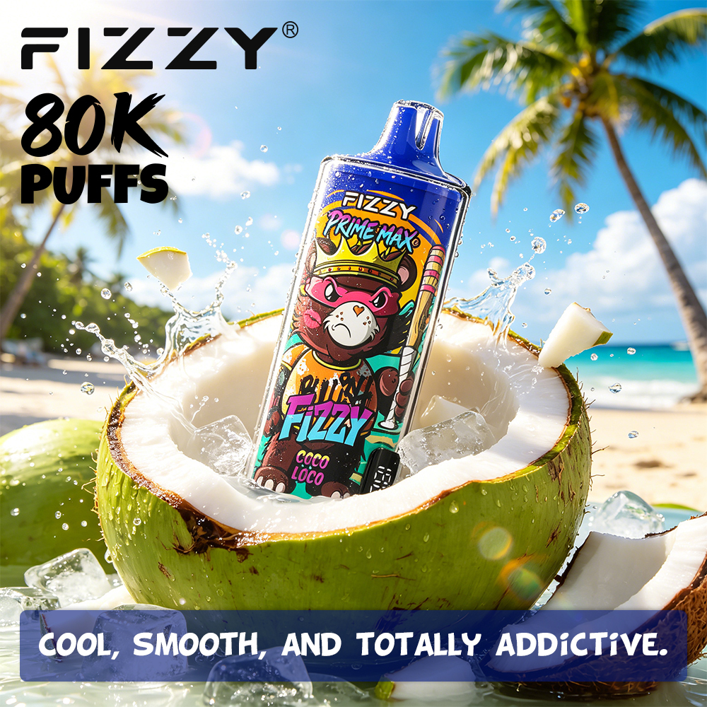 Fizzy Prime Max 80K Disposable Vape – 80,000 Puffs Dual Mesh Coil Vape with Smart Display & Rechargeable Battery EU Fast Shipping