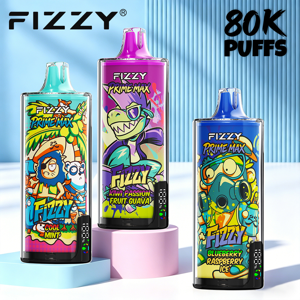 Fizzy Prime Max 80K Disposable Vape – 80,000 Puffs Dual Mesh Coil Vape with Smart Display & Rechargeable Battery EU Fast Shipping