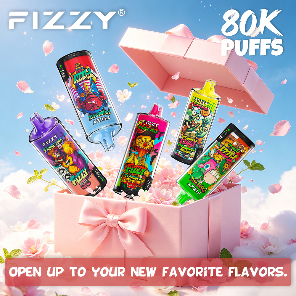 Fizzy Prime Max 80K Disposable Vape – 80,000 Puffs Dual Mesh Coil Vape with Smart Display & Rechargeable Battery EU Fast Shipping