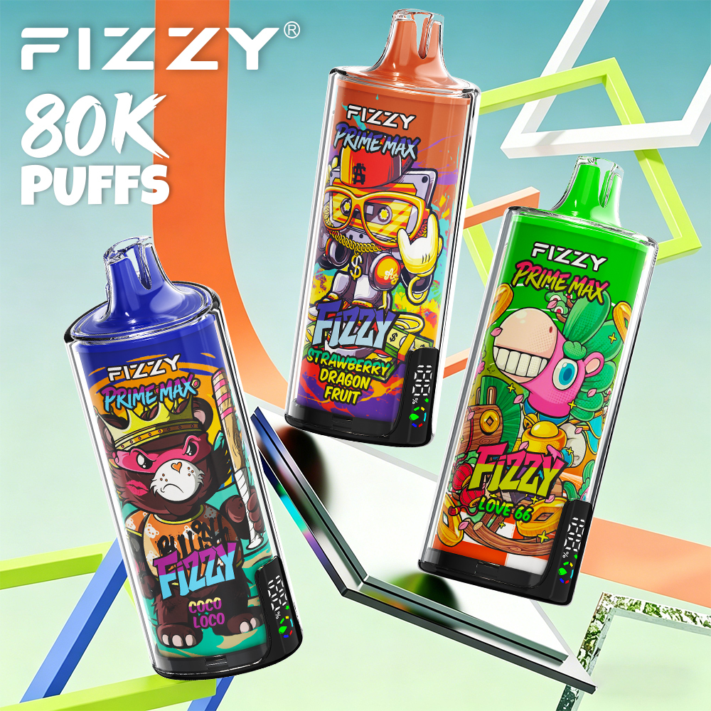 Fizzy Prime Max 80K Disposable Vape – 80,000 Puffs Dual Mesh Coil Vape with Smart Display & Rechargeable Battery EU Fast Shipping