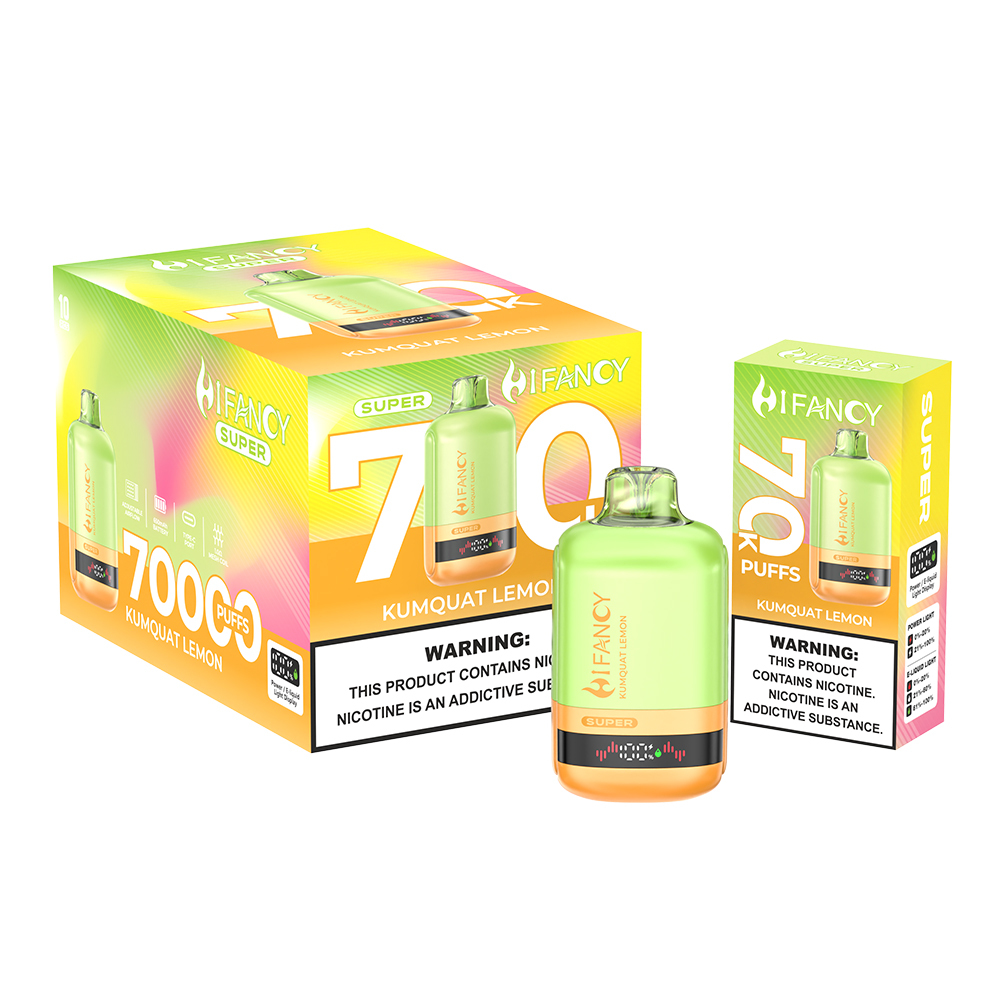 Hifancy Super 70K Disposable Vape – 70,000 Puffs, 4-Level Airflow, Smart Oil & LED Display, Rechargeable