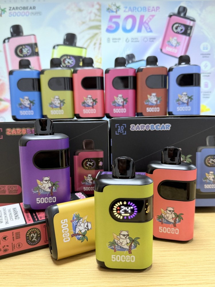 Germany Warehouse Fast Shipping Zarobear 50K Puffs Airflow/Wattage Adjustable Wholesale Disposable Vape