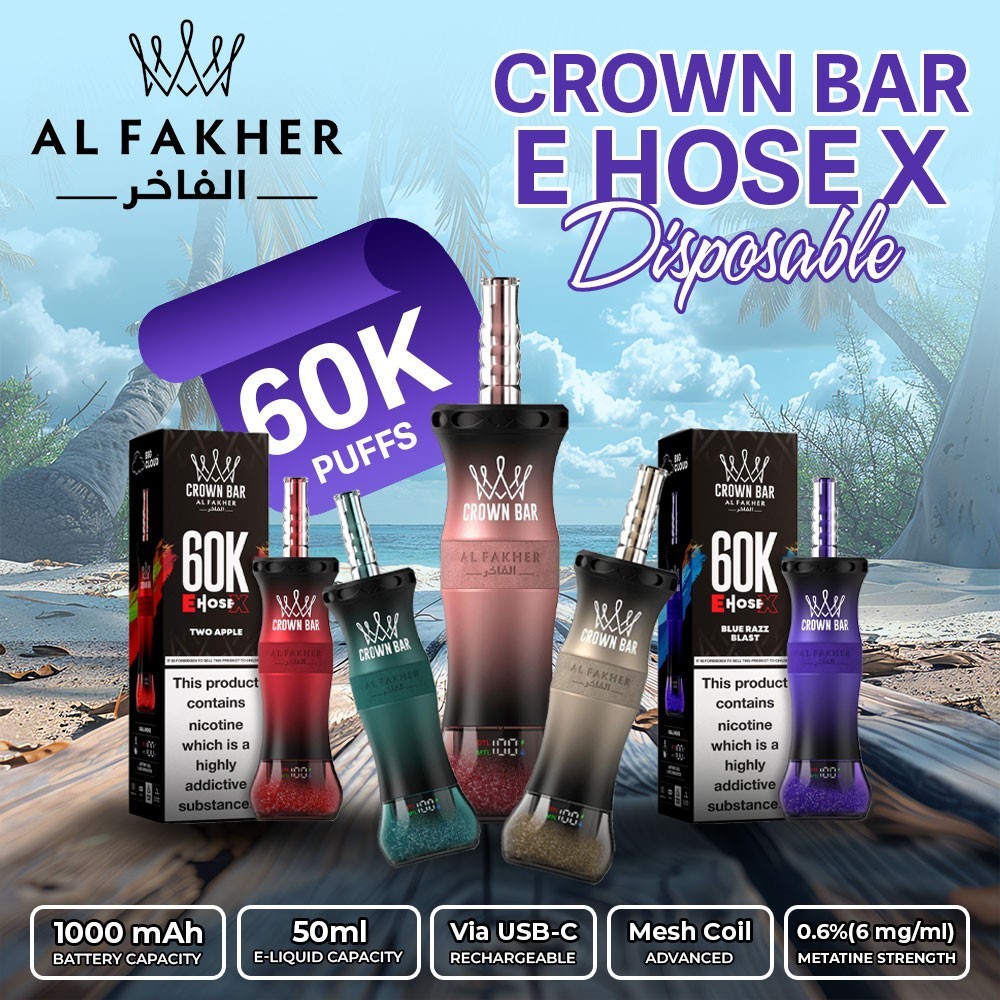 Al Fakher Crown Bar 60000 E-Hose X Disposable Vape EU Warehouse Fast Shipping Vape