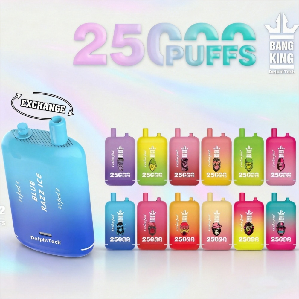 BANG KING 25000 PUFFS - 25K Puff Disposable Vape - Dual Tanks Electronic Cigarette - Switch Mounth Tip - EU Warehouse Fast Shipping
