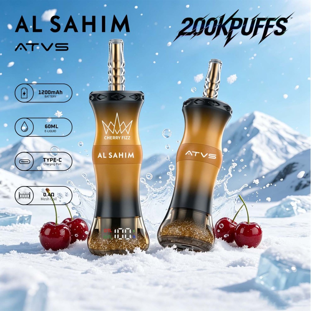 ATVS AL SAHIM 200,000 Puffs Vape – High Capacity Adjustable Airflow Smart Screen Vape Wholesale & Retail