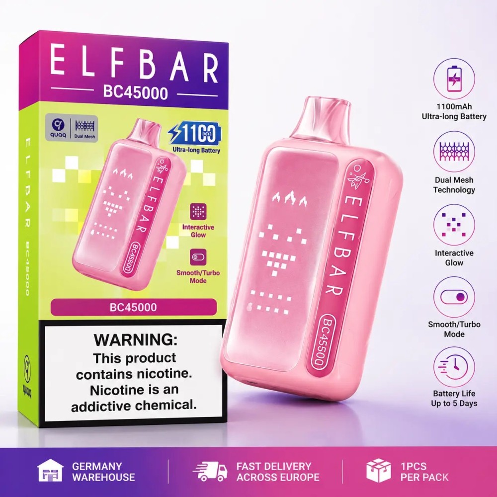 Elf Bar BC45000 45000 Puffs Vape – Bold Flavors LED Glow High Puff Vape