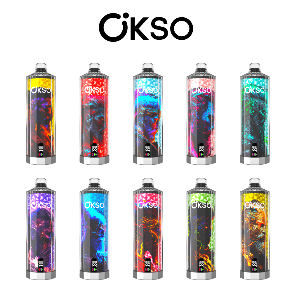 OKSO Shisha Hookah Mega 50K Puffs Disposable Vape – LED Display 10 Flavors High Puff Vape