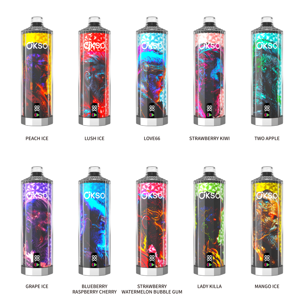 OKSO Shisha Hookah Mega 50K Puffs Disposable Vape – LED Display 10 Flavors High Puff Vape
