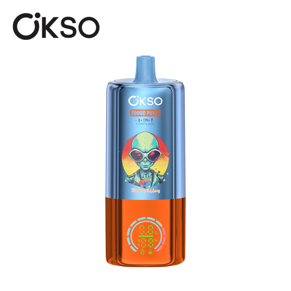OKSO 70K Puffs 3-in-1 Disposable Vape – Triple Flavor Switch Vape Pen Smart LED Screen Rechargeable Big Puff EU Warehouse Vape
