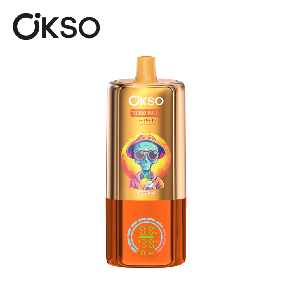 OKSO 70K Puffs 3-in-1 Disposable Vape – Triple Flavor Switch Vape Pen Smart LED Screen Rechargeable Big Puff EU Warehouse Vape
