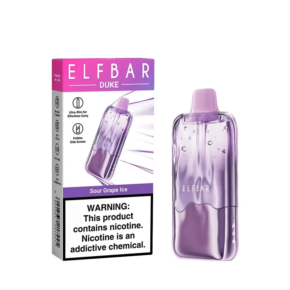 ELFBAR DUKE 30K Disposable Vape – Hidden Screen 3-Level Power Adjustable Vape 30000 Puffs Rechargeable Gravity System USB-C Fast Charge