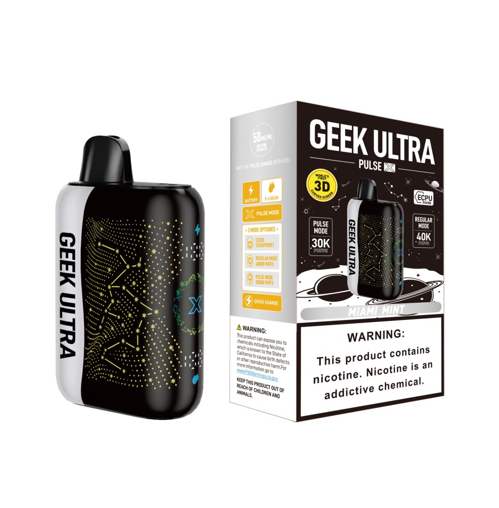 Geek Ultra 40K Vape – 40000 Puffs Triple Power Rechargeable Vape Dual Mesh Coil Adjustable Airflow Device