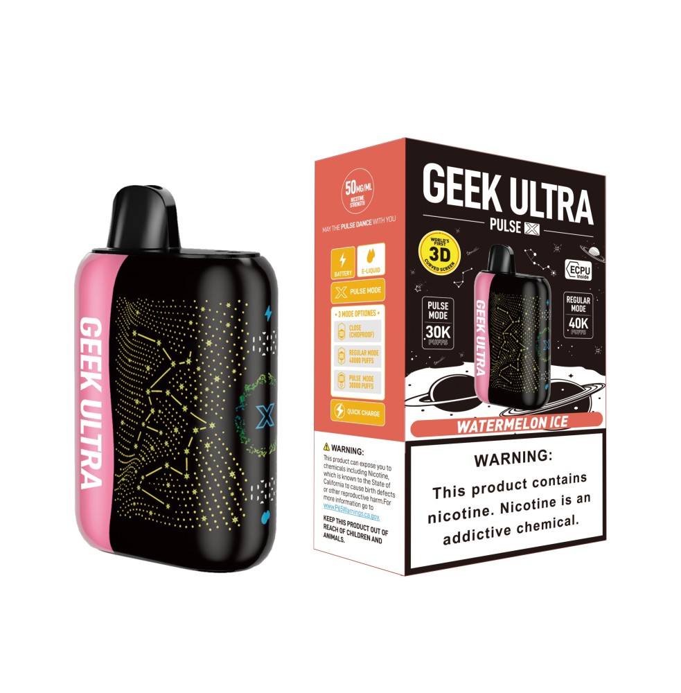Geek Ultra 40K Vape – 40000 Puffs Triple Power Rechargeable Vape Dual Mesh Coil Adjustable Airflow Device