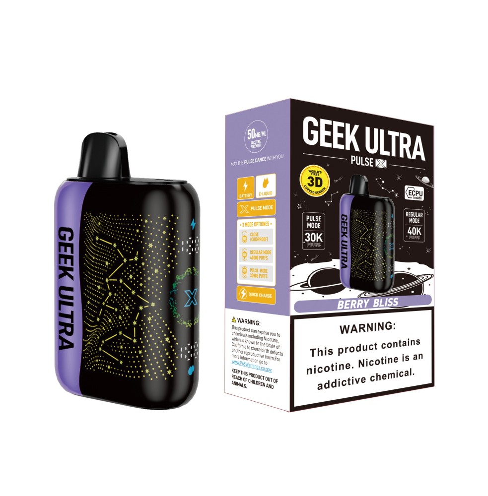Geek Ultra 40K Vape – 40000 Puffs Triple Power Rechargeable Vape Dual Mesh Coil Adjustable Airflow Device