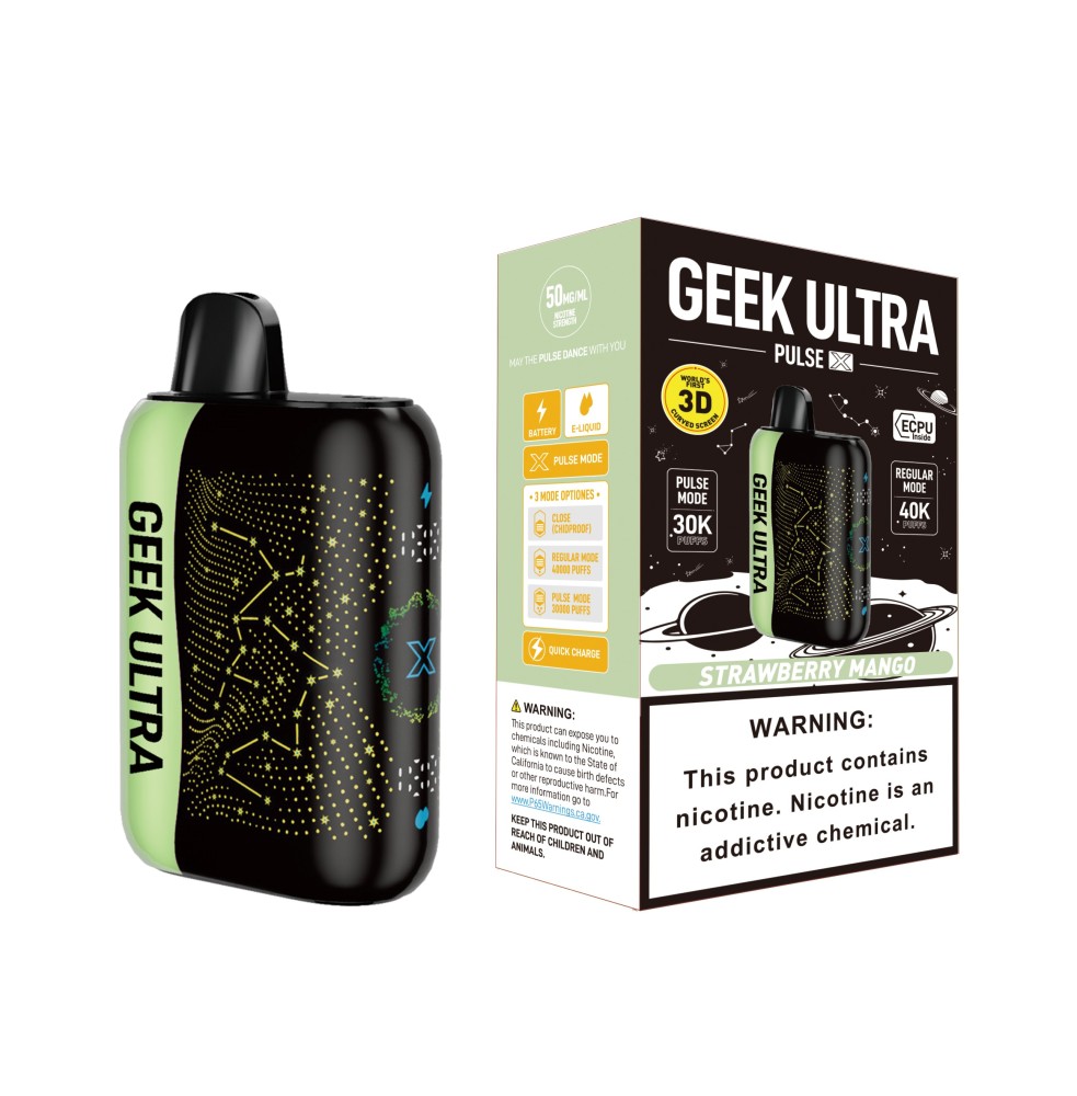 Geek Ultra 40K Vape – 40000 Puffs Triple Power Rechargeable Vape Dual Mesh Coil Adjustable Airflow Device