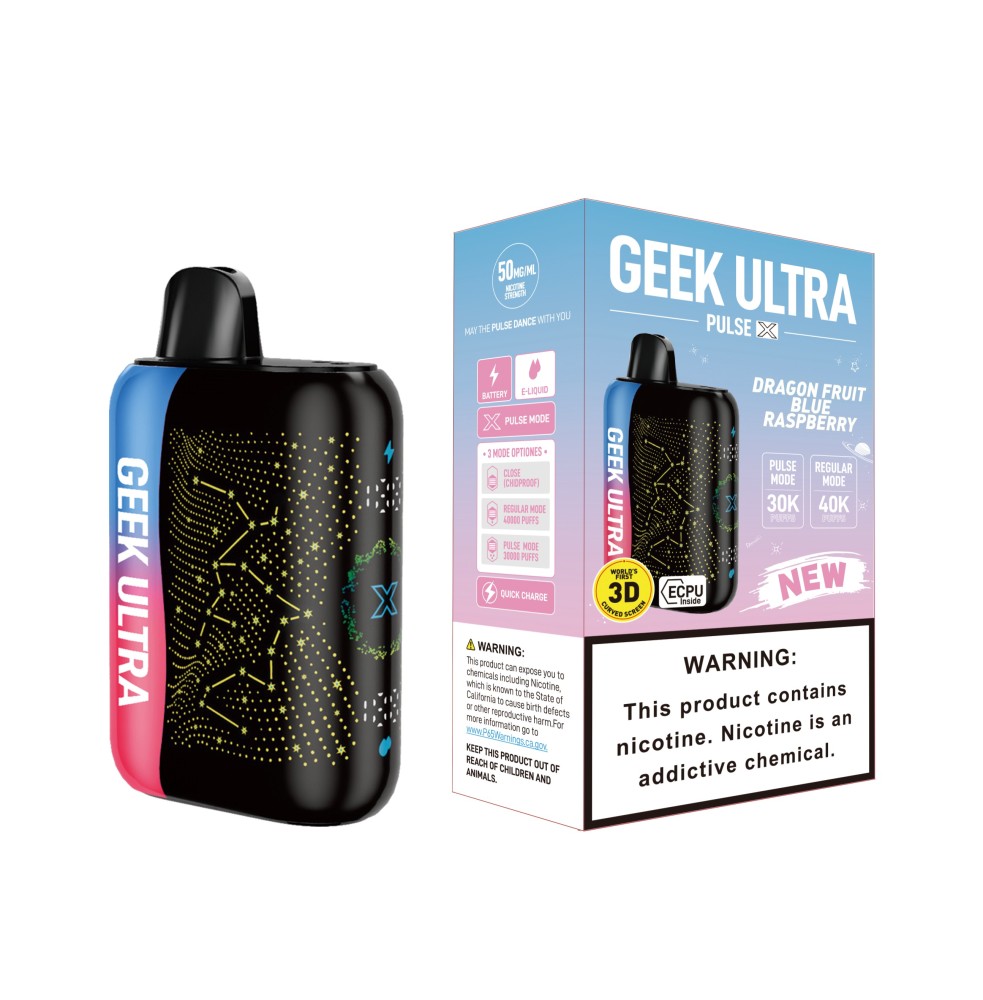 Geek Ultra 40K Vape – 40000 Puffs Triple Power Rechargeable Vape Dual Mesh Coil Adjustable Airflow Device