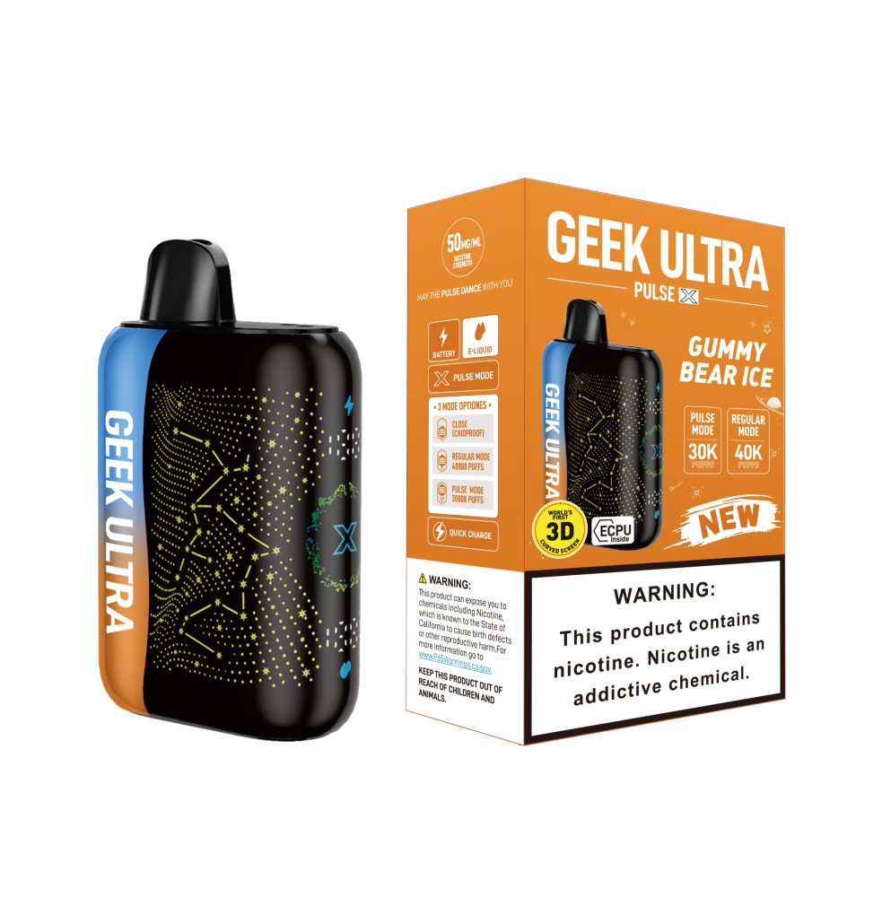 Geek Ultra 40K Vape – 40000 Puffs Triple Power Rechargeable Vape Dual Mesh Coil Adjustable Airflow Device