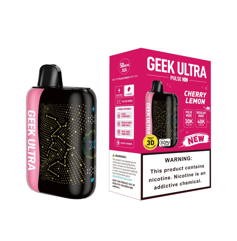 Geek Ultra 40K Vape – 40000 Puffs Triple Power Rechargeable Vape Dual Mesh Coil Adjustable Airflow Device