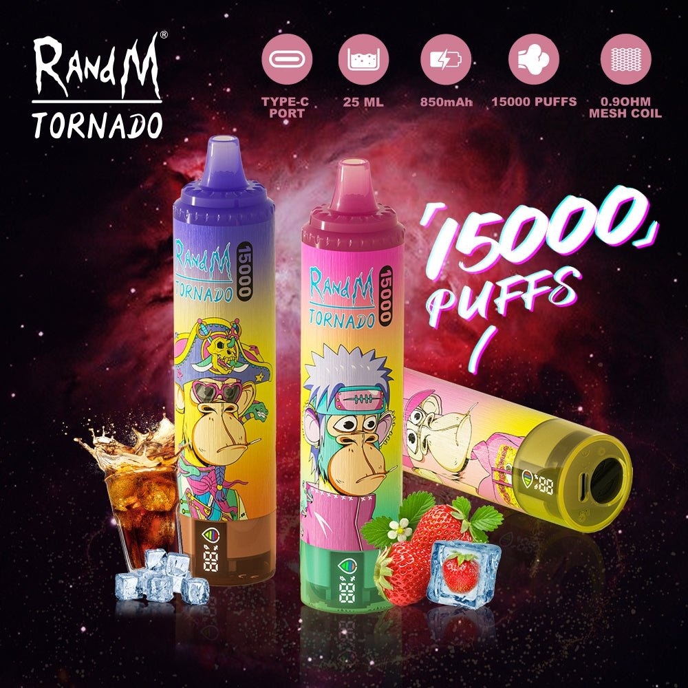 Fumot RandM Tornado 15000 Puffs Vape – Built-in Smart Display, Rich Flavor Disposable Vape EU Warehouse Shipping