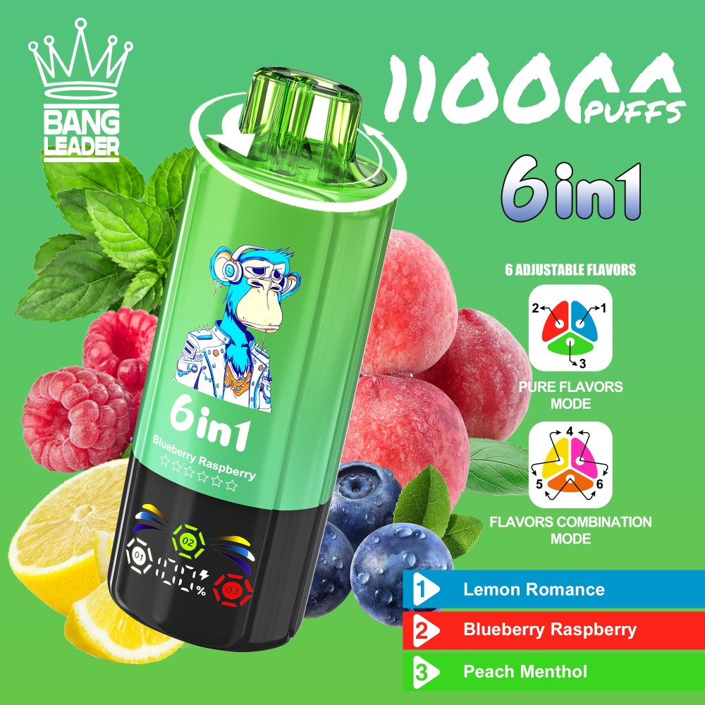 Bang Leader 110K Puffs Disposable Vape Wholesale | 6-in-1 Flavor Vape with 3 Oil Tanks & Adjustable Nicotine Options