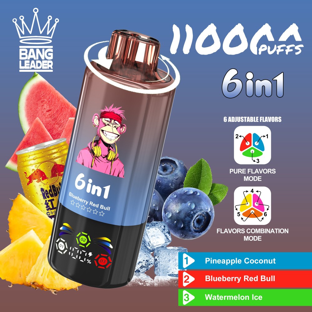 Bang Leader 110K Puffs Disposable Vape Wholesale | 6-in-1 Flavor Vape with 3 Oil Tanks & Adjustable Nicotine Options