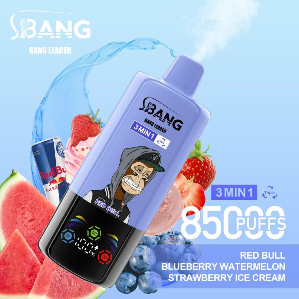 Bang Leader 85000 Puffs Vape 3-in-1 Triple Flavor Disposable Vape – Rechargeable 85K Vape with 850mAh Battery, Dual Mesh Coil & Smart LED Display
