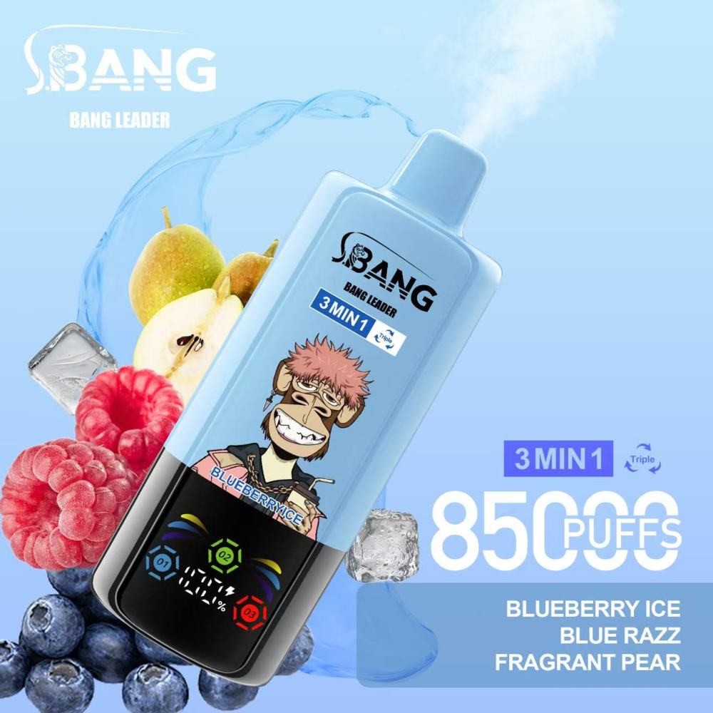 Bang Leader 85000 Puffs Vape 3-in-1 Triple Flavor Disposable Vape – Rechargeable 85K Vape with 850mAh Battery, Dual Mesh Coil & Smart LED Display