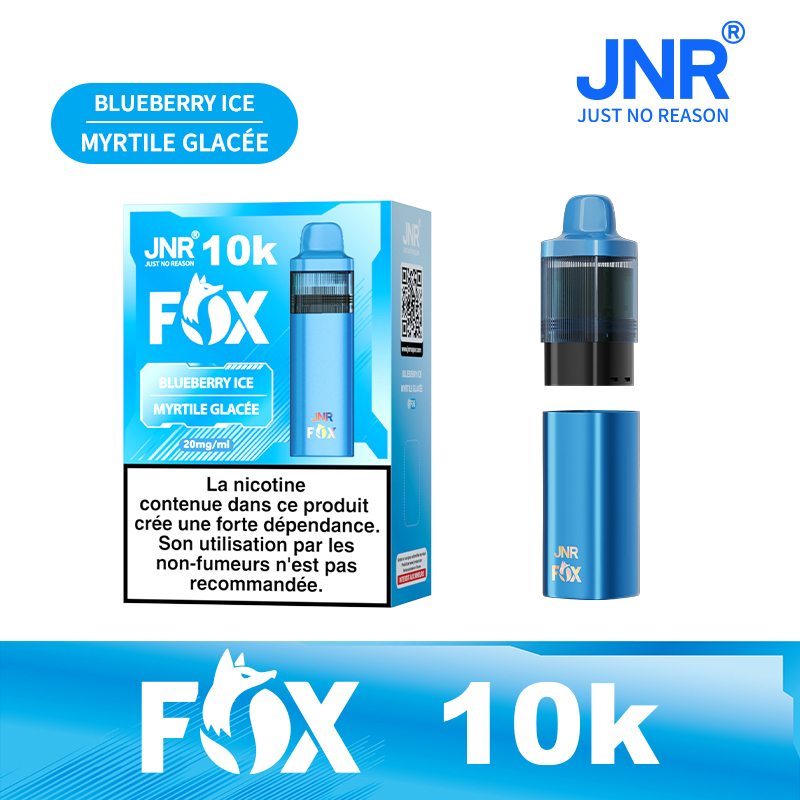 JNR FOX 10K Puffs Pod Kit | TPD Vape System with 2ml Pod, 10ml Refill Tank & 800mAh Rechargeable Battery