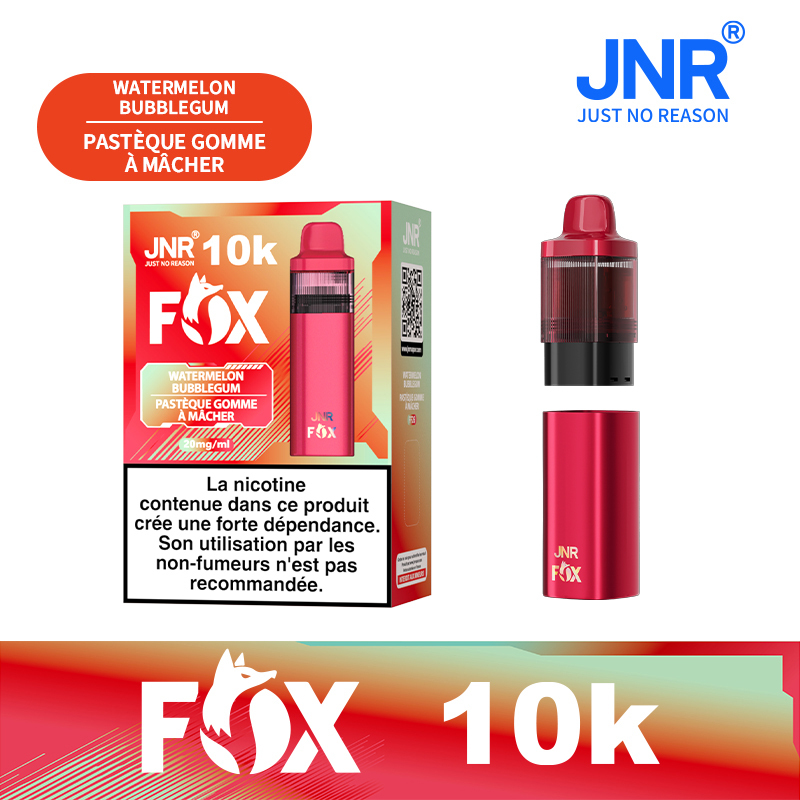 JNR FOX 10K Puffs Pod Kit | TPD Vape System with 2ml Pod, 10ml Refill Tank & 800mAh Rechargeable Battery