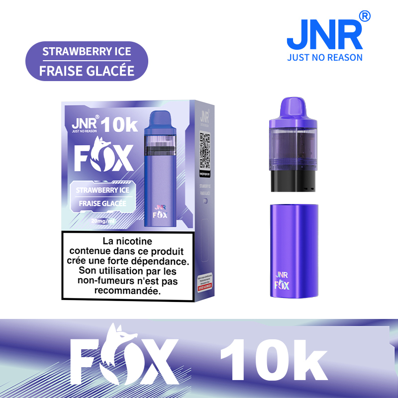 JNR FOX 10K Puffs Pod Kit | TPD Vape System with 2ml Pod, 10ml Refill Tank & 800mAh Rechargeable Battery