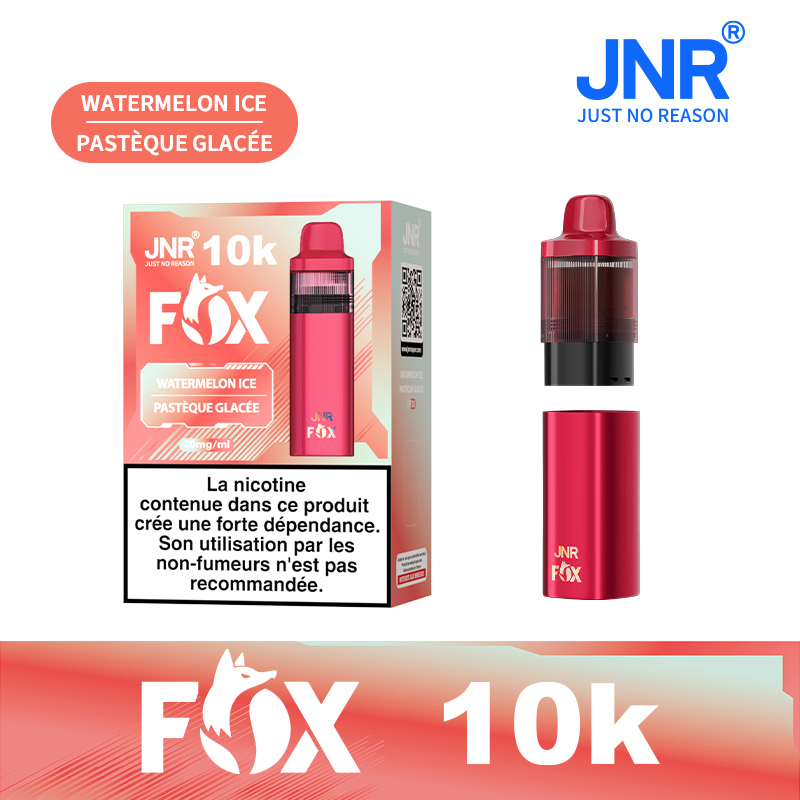 JNR FOX 10K Puffs Pod Kit | TPD Vape System with 2ml Pod, 10ml Refill Tank & 800mAh Rechargeable Battery