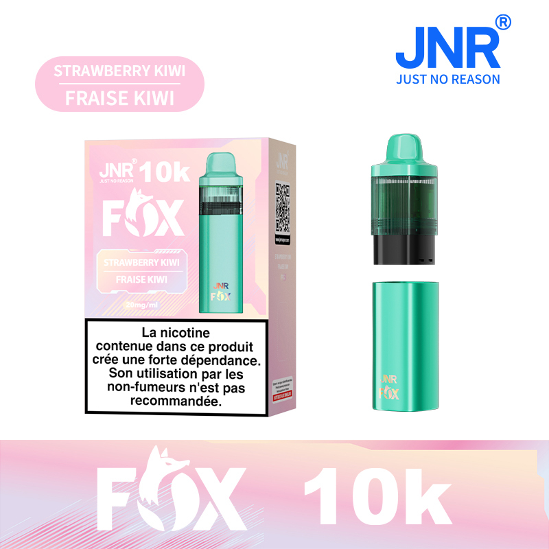 JNR FOX 10K Puffs Pod Kit | TPD Vape System with 2ml Pod, 10ml Refill Tank & 800mAh Rechargeable Battery