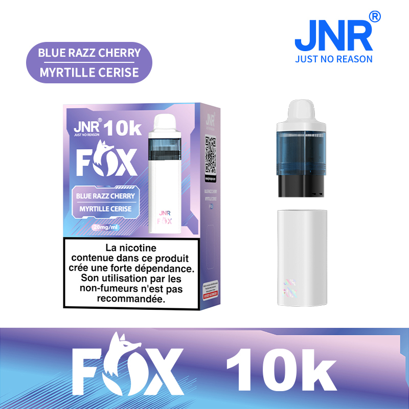 JNR FOX 10K Puffs Pod Kit | TPD Vape System with 2ml Pod, 10ml Refill Tank & 800mAh Rechargeable Battery