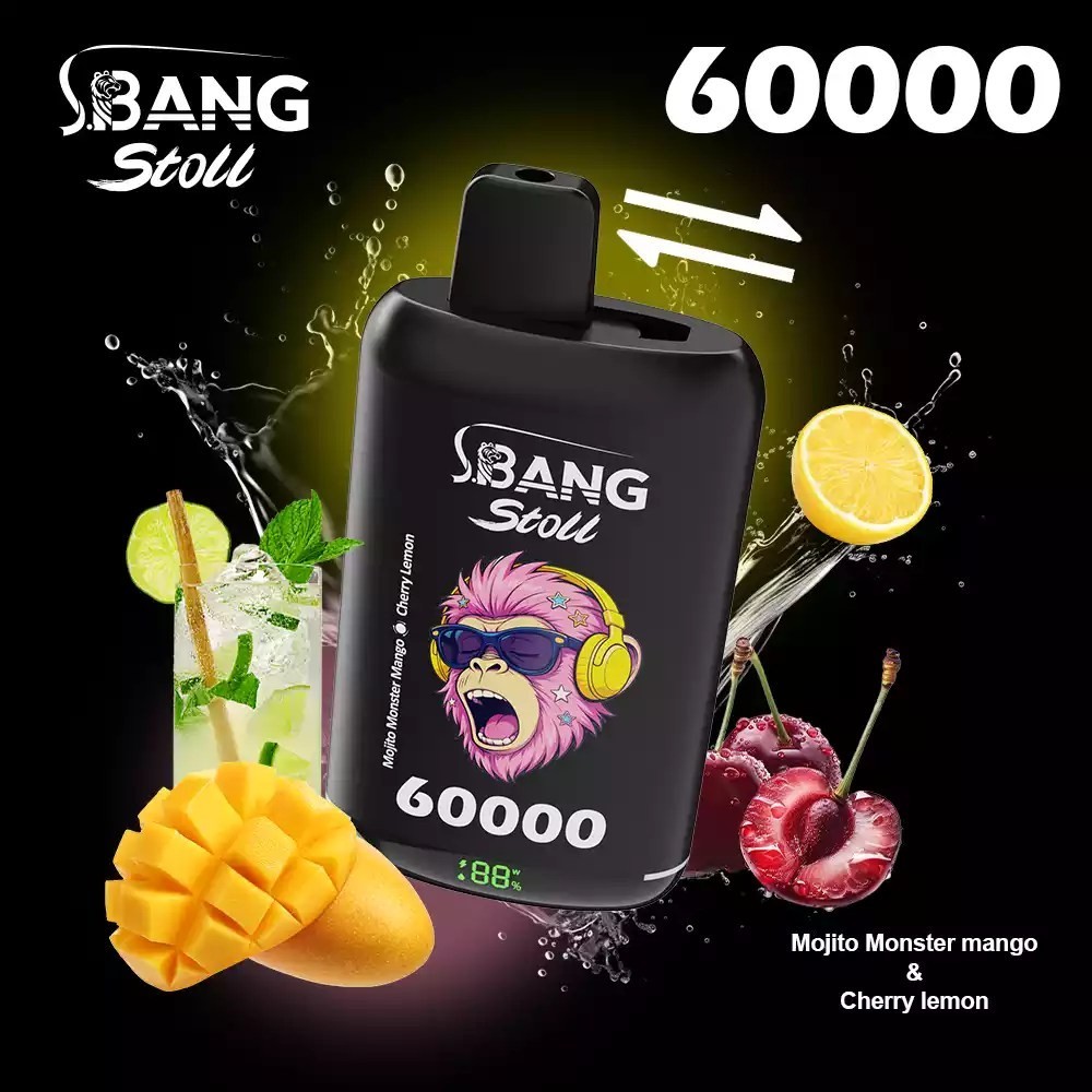 Bang Leader Stoll 60K Puffs 2 IN 1 Vape | 60000 Puff Disposable Vape with Double Flavor System, 40ml E-Liquid, Mesh Coil & 650mAh Battery